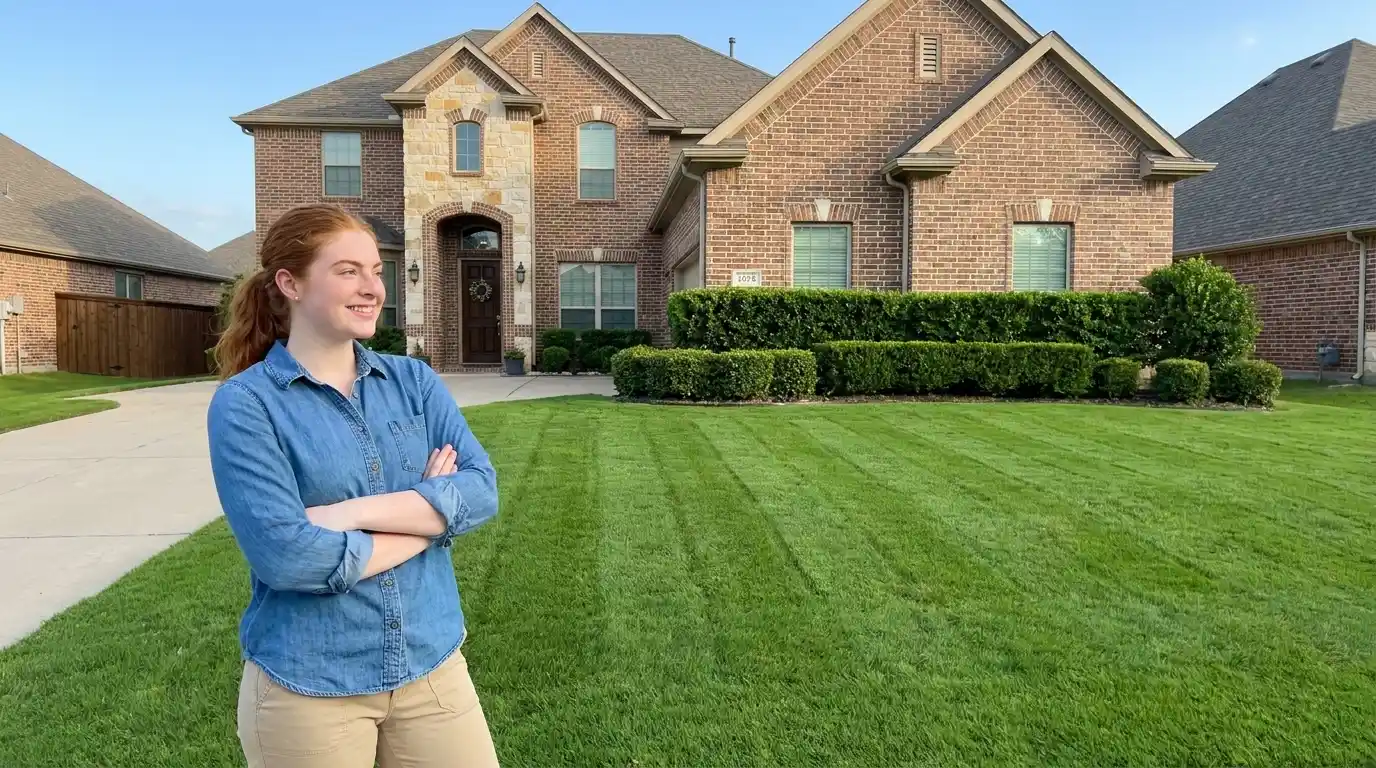 Healthy weed-free lawn after using the best lawn fertilizer for weed control