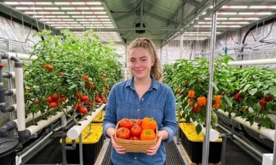 Fresh tomato and pepper harvest grown using the best hydroponic nutrients for vegetables
