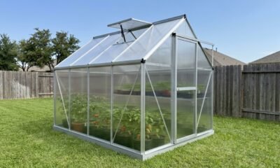 Best greenhouse kits for beginners featuring a small polycarbonate backyard greenhouse